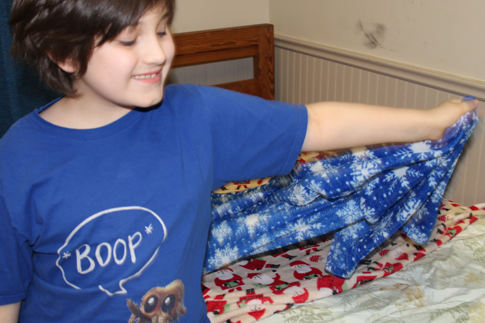 Bed-Making student learning life skills bed making