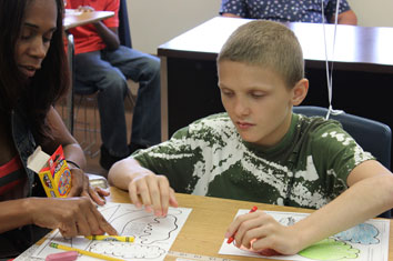 Special Needs Students in New Jersey at an art class