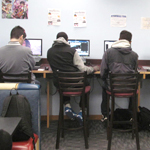 special needs students working on computers for work related training