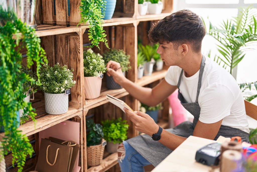 teen working in plant store soft skills