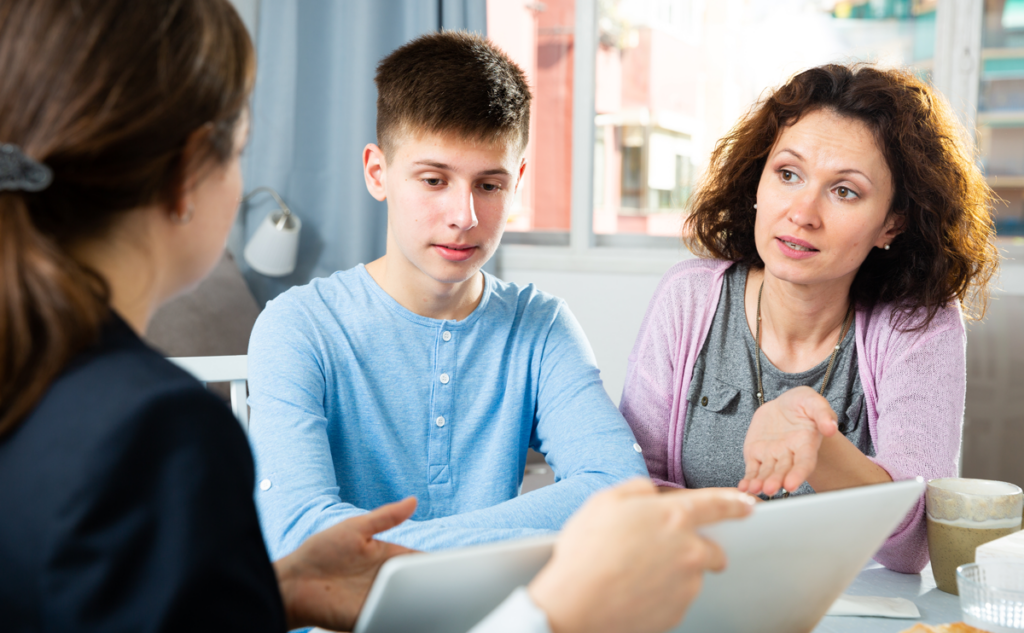 family having an IEP meeting