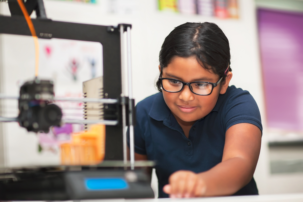 young student in STEM class