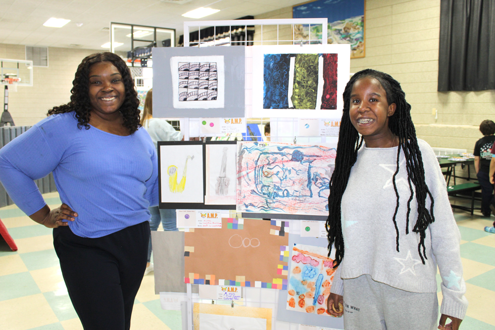 art work show paraprofessional working with student at the the gateway school in carteret NJ