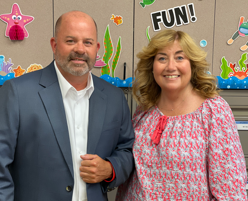 Kevin Jones and Mary Beth Crowe at the Gateway School